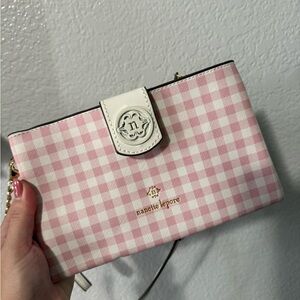 Nanette Lepore Pink and White Checkered Clutch